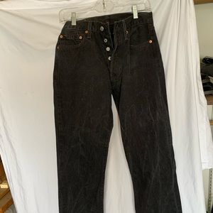 Levi 501 button fly jeans 29x30 black
